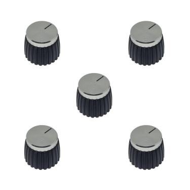 Imagem de Kit 5 Knob Amplificador Estilo Marshall Prateado Silver