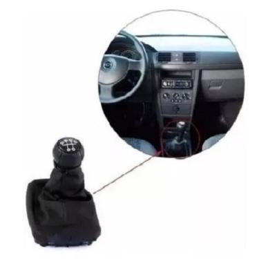 Imagem de Coifa + Bola Manopla Cambio Meriva 2003 04 2005 Lente Preta