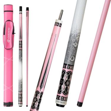 Imagem de CUEDESG Taco de sinuca de fibra de carbono, taco de sinuca rosa/azul/verde/laranja com capa, bastões de sinuca para adultos, taco de sinuca de 10,5 mm, Pro Taper 11,8 mm/12,5 mm eixo de taco de