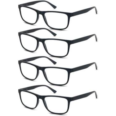 Imagem de Óculos de leitura OLOMEE Oversized Large Square 2.75 pretos, pacote co