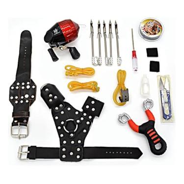 Imagem de 18 Pcs Estilingue de tiro de peixe, artefato de tiro de arpão, estilingue, conjunto de dardos de tiro de arpão, dispositivo de tiro de peixe, conjunto completo de equipamentos