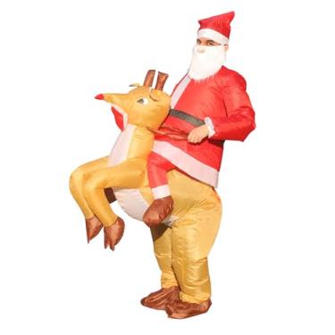 Imagem de AGCOAH Fantasia inflável de mascote adulto explodindo fantasias de palhaço festa engraçada cosplay de Natal (passeios de alce)