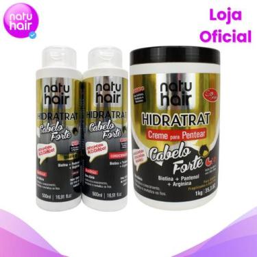 Imagem de Kit Shampoo + Condicionador + Creme para Pentear Cabelo Forte - Natuha