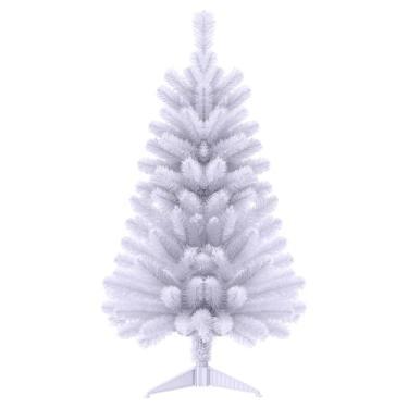 Imagem de OULONGER Mini árvore de Natal artificial de 1,5 m para mesa, casa, escritório, decoração interna e externa, decoração de férias, dobradiças de metal de fácil montagem e base dobrável, 160 pontas de