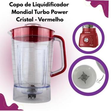 Imagem de Copo de Liquidificador Mondial Turbo Power Cristal - Tampa Vermelha - 