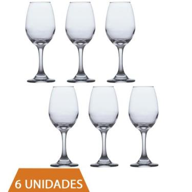 Imagem de Conjunto Taças de Vidro 365ml Agua e vinho Tinto Luxo 6 Un - CRISTAR