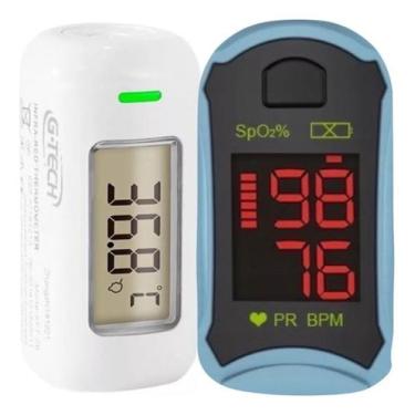 Imagem de Kit Oximetro Medir Oxigenio + Termometro Infravermelho Gtech - G-Tech