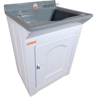 Imagem de Tanque De Lavanderia 40l Externo Com Esfregadeira Lateral Cor:cinza