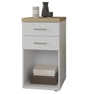 Imagem de Gaveteiro Para Escritório Home Office 2 Gavetas Orly A02 Olmo Branco - Lyam Decor