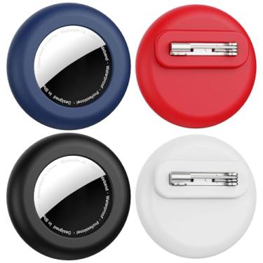 Imagem de Pacote com 4 capas ocultas para Apple AirTag, para Apple Air Tag, suporte de airtag para crianças, suporte de airtag de silicone com pinos de segurança, rastreador de airtag, antiperda, para idosos