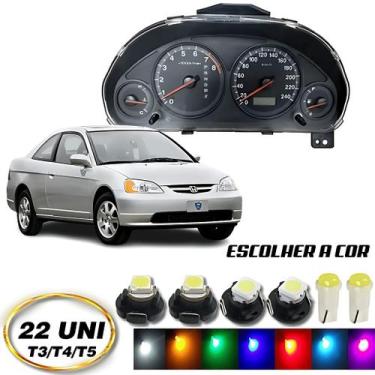 Imagem de Kit Lâmpadas Led Painel Civic 2001 A 2006 Manual 22 Peças - Lumi, VERD