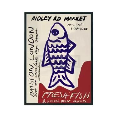 Imagem de Pôster Colorido Vintage Em Lata De Sardinha Pintura Em Tela Arte De Co