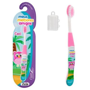 Imagem de Escova Dental Infantil Macia e Lúdica "Meus Melhores Amigos" Com Capa 