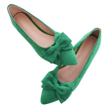 Imagem de Vestido feminino de camurça Ballet Flats SAILING LU, verde, tamanho 10