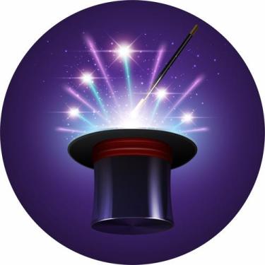 Imagem de Painel de Lona Redondo Cartola Mágica - Fabrika De festa, 170x170cm