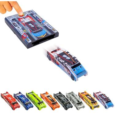 Imagem de FLAT 2 FAST Sky Blue 66 Card Racer | Load, Launch, Race - Pocket-Sized Racecar Toy Ages 5 and up (Sold Each)