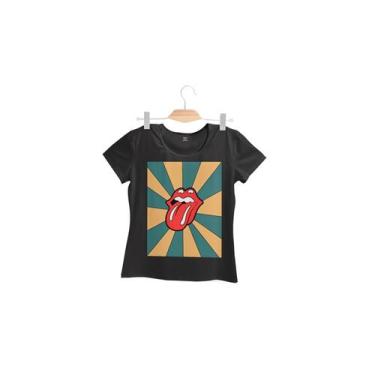 Imagem de Camiseta feminina Rolling Stones preta - Lightbek Official Store