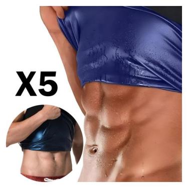 Imagem de Pacote de 5 cintas de redução térmica masculinas pretas tamanho S-3XL 