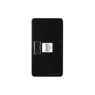 Imagem de Placa Para Condulete Caixa 3/4" Com Tomada Para Rede De Informática Margirius Sleek Rj45 Cat6 Ebony Preto
