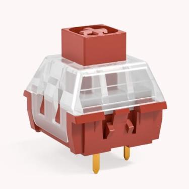 Imagem de Bantida Kailh Interruptores de teclado lineares, interruptores mecânicos vermelhos de 3 pinos 45gf compatíveis com MX (45 peças)