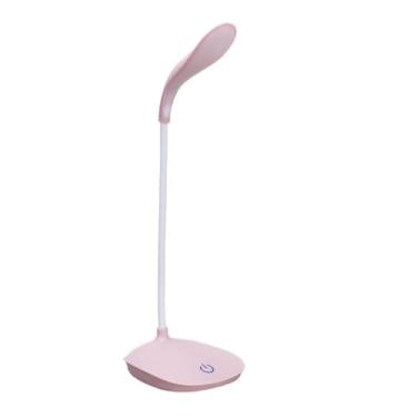Imagem de Luminária de Mesa LED USB Flexível e Recarregável – Abajur com 3 Níveis de Intensidade de Luz (Rosa)