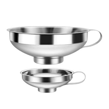 Imagem de DimyFew 2 peças de funis de conserva de aço inoxidável, suprimentos práticos de qualidade alimentar para conservas, uso na cozinha, boca larga para óleo,