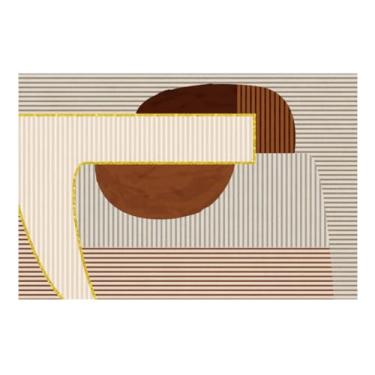 Imagem de Tapete minimalista lavável e felpudo para sala de estar, tapete macio e fofo para decoração de quarto, tapete geométrico (80 x 160 cm (31 x 62 pol.) / jds-250723002255)