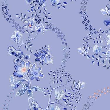 Imagem de Papel de parede azul escuro floral Cath Kidston Road