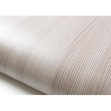 Imagem de ROSEROSA Descasque e cole papel de parede autoadesivo de madeira sintética de PVC cobrindo forro de prateleira de bancada cinza doce (PG707: 2,00 pés x 6,56 pés)