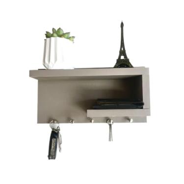 Imagem de Cabideiro De Porta,Porta Chaves Em Organizador DecoraçãO Para Casa,Largura 29 Cm,Altura 14 Cm,Profundidade 8 Cm(Cinza gianduia)