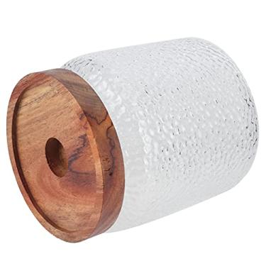 Imagem de Yctze Jarra de Vidro Conjunto Com Tampa de Madeira Hermética - Vasilha de Armazenamento Multiuso para Grãos de café, Lanches, Nozes e Muito Mais - Reutilizável e Lavadora de Louça Segura (500ml)