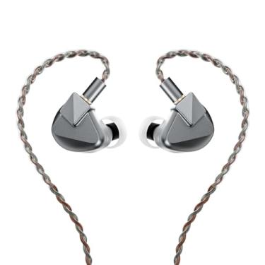 Imagem de Letshuoer S12 Ultra 14,8 mm Planar Driver in Ear Monitor IEM, Fones de ouvido HiFi com fio com cabo destacável banhado a prata de 2 pinos 392 núcleos para músicos audiófilos (cinza metálico, conector