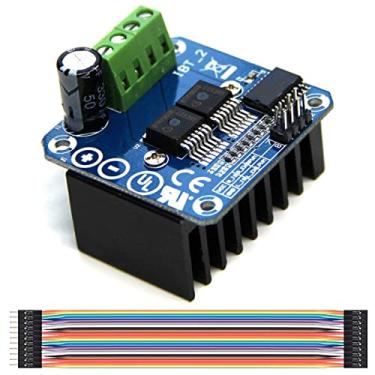 Imagem de DKARDU Módulo de driver de motor duplo BTS7960B DC Stepper Motor Driver H-Bridge PWM Smart Car Driver Board para Arduino limite de corrente com cabo Dupont