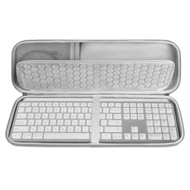 Imagem de Geekria Capa rígida para teclado, bolsa de viagem, compatível com Logitech MX Keys S/MX Keys Advanced Wireless Illuminated Keys, teclado Microsoft Wireless Surface WS2-00025 (cinza claro)