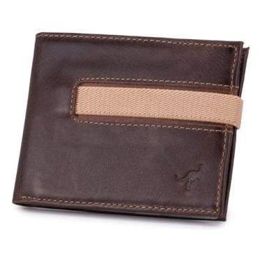 Imagem de Carteira Porta Documento Couro Legítimo Fecho De Elástico(MARROM ESCURO)