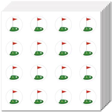 Imagem de CREATCABIN 128 peças pequenos adesivos redondos de golfe mini decalque ícone esportivo 2,5 cm vinil plástico impermeável minúsculo agenda decalques para envelopes de festa, selagem, scrapbooking
