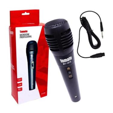 Imagem de Microfone Profissional Com Fio 3 metros Tomate Cabo P10 Para Karaoke N