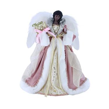 Imagem de Topo de árvore de Natal ou mesa de 35,5 cm de ouro rosa étnico africano americano 514121A