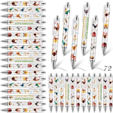 Imagem de Sayglossy 72 canetas esferográficas de galos engraçadas a granel para presente, prêmios educacionais para estudantes, professores, amantes de pintinhos, formatura, sala de aula, escritório, artigos de