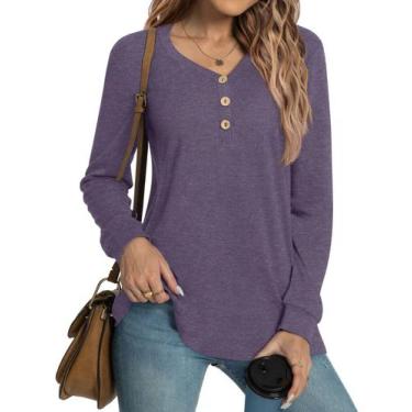 Imagem de Blusa feminina HOTGIFT casual de Halloween plus size roxa