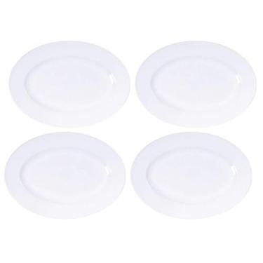 Imagem de Kit 4 Travessas de Porcelana Branca Oval 32x25cm Tramontina Restaurante Buffet Hotel