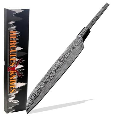 Imagem de Hercules Knives Faca de cozinha de chef de aço damasco forjada à mão personalizada, faca de pão, reforço forjado, kit de projeto de marcenaria, barra de tarugo de damasco feita à mão, fornecimento de