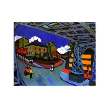 Imagem de Paisagem Abstrata Pôster Famosas Pinturas-Reprodução em Tela-Imagem Decoração Sala de Estar(Railway on Road) 60x80cm-23x31in Sem Moldura