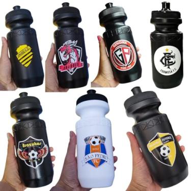 Imagem de Kit 6 Garrafa Squeeze Plástica 620ml Personalizada com seu Logo/Arte – Academia, Esporte, Futebol e Dia a Dia | Treinos | Times | Campeonatos | Jogos | Brindes (Branca)
