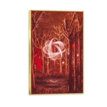 Imagem de SDYJ6GSW Remedios Varo arte de parede reflexão lunar impressão em tela arte surrealismo pôster remédios decoração arte para sala de estar quarto decoração de casa presente 30x50 cm moldura dourada
