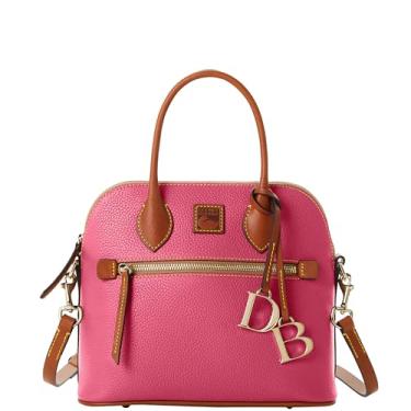 Imagem de Dooney & Bourke Bolsa feminina abobadada em couro granulado, bolsa grande com alça de ombro ajustável e removível, Rosa choque, One Size