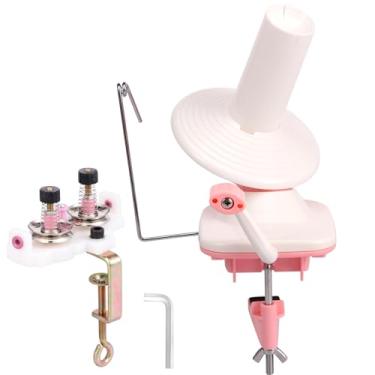 Imagem de Enrolador de bolas de tecelagem, enrolador de bolas de tricô, enrolador de bola de fio de plástico ABS com guia de cabeça dupla, enrolador de bola de crochê leve de baixo ruído para entusiastas de