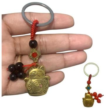 Imagem de Chaveiro Fortune Chinês Maneki Neko Gato da Sorte em Metal - YA Varied