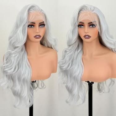 Imagem de Perucas UGORGEOUS cinza claro de 26 polegadas Body Wave Synthetic