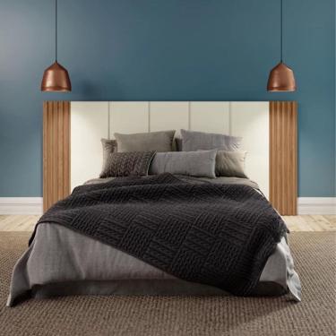 Imagem de Cabeceira Queen 270cm Ripada TW184 Off White Freijó Dalla Costa